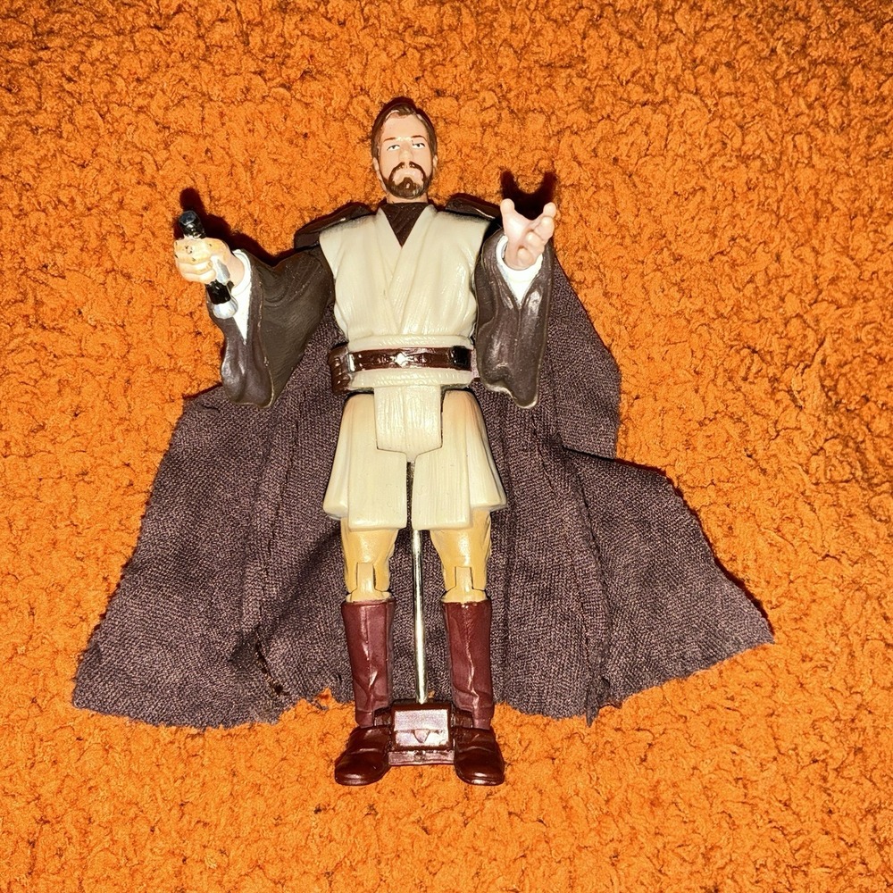 STAR WARS OBI-WAN KENOBI 4" ACTION FIGURE PLASTIC HASBRO 2005 TOY